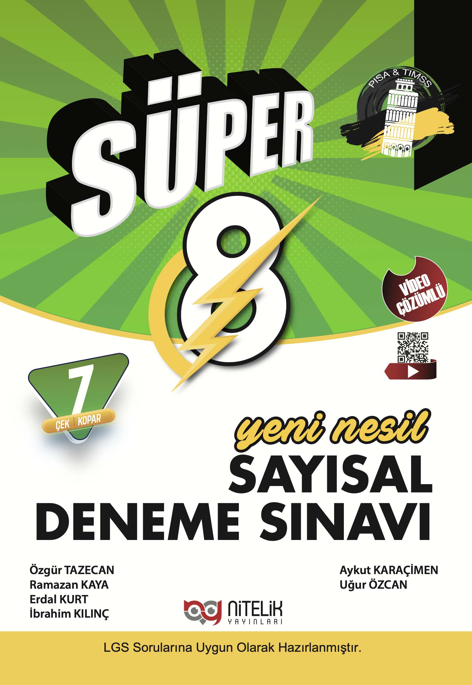 Nitelik Yayınları Süper 8. Sınıf Sayısal Yeni Nesil 7 Deneme Sınavı kapak görseli